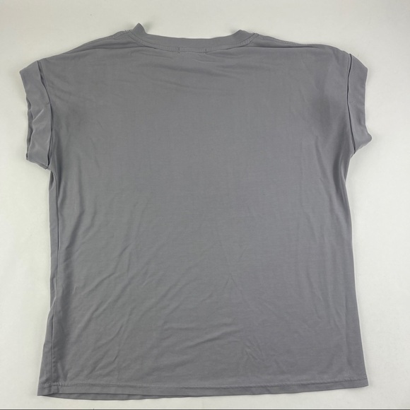 All Row Tshirt Womens Gray Crew Neck Rolled Sleeve - Picture 9 of 9